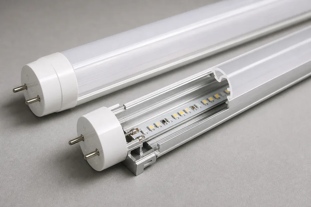 2026 LED T8 ДК сыртқы түтігі және OEM және жеке жапсырма түтік-жарық жинағы үшін ішкі алюминий корпусы